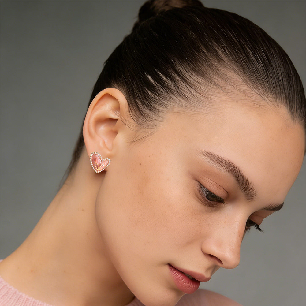 Heart Bloom Stud Earrings