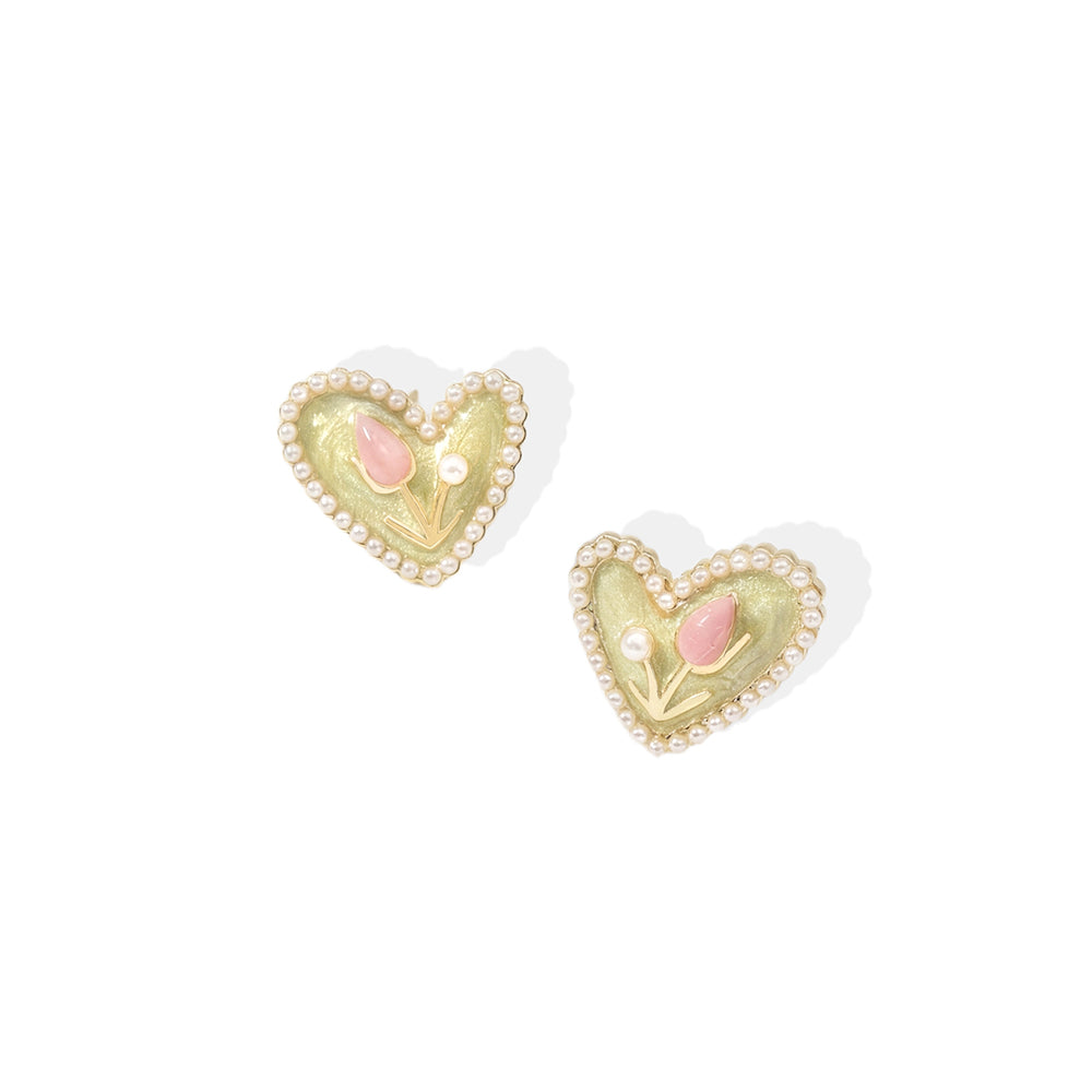 Heart Bloom Stud Earrings