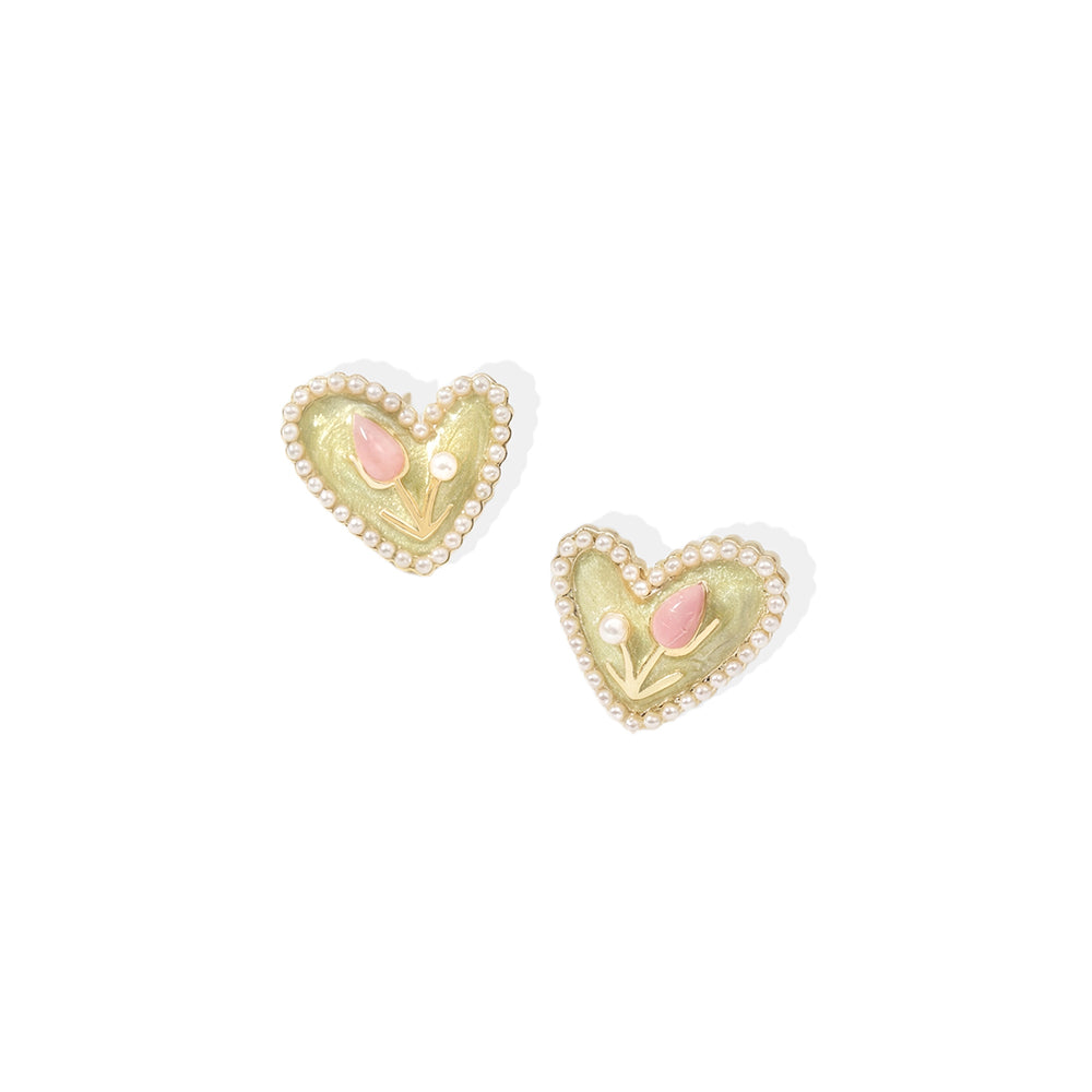Heart Bloom Stud Earrings