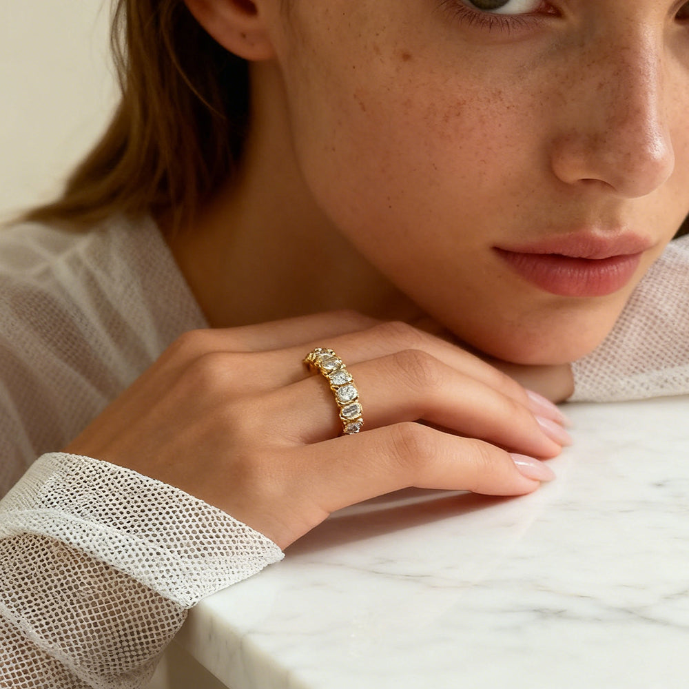 The Luminous Embrace Oval Eternity Ring
