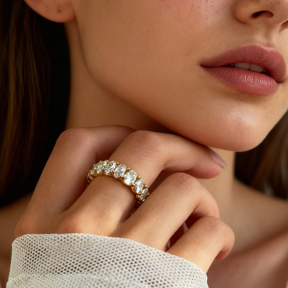 The Luminous Embrace Oval Eternity Ring