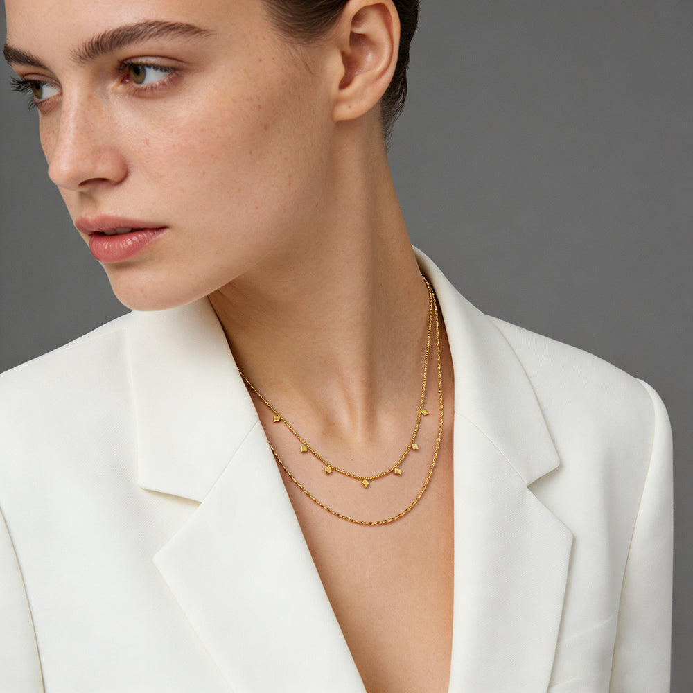 Layered Geo Pendant Necklace