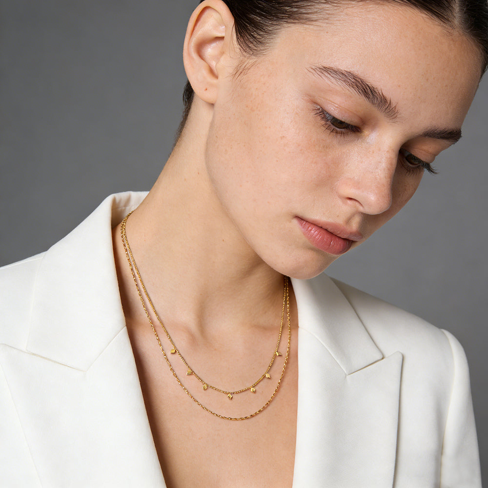 Layered Geo Pendant Necklace