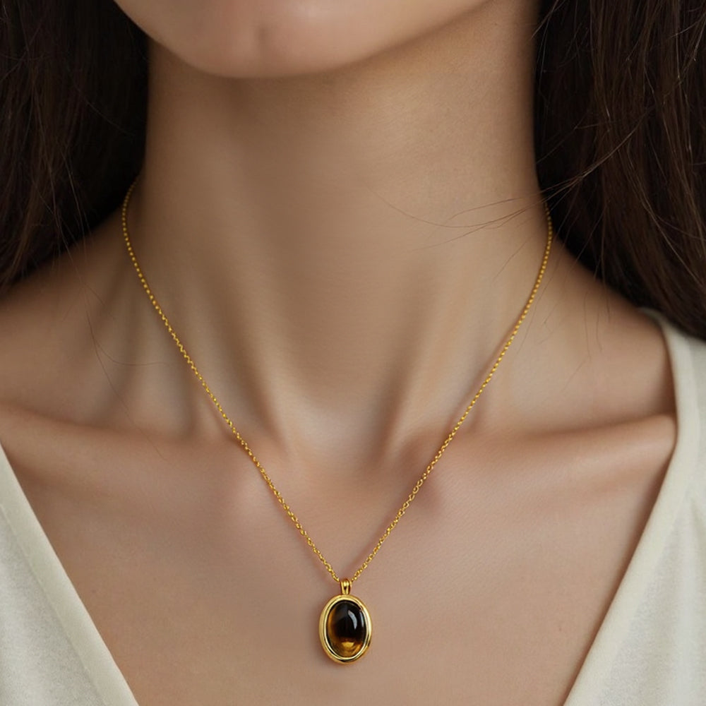 Oval Glow Pendant Necklace