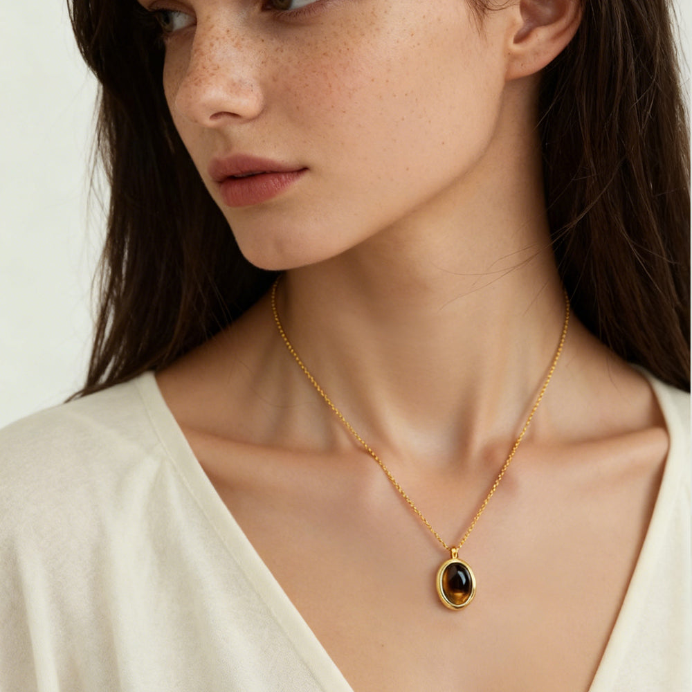 Oval Glow Pendant Necklace
