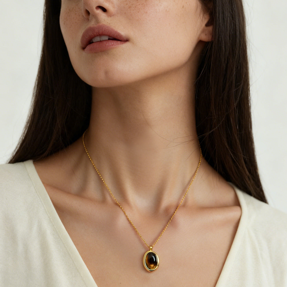 Oval Glow Pendant Necklace
