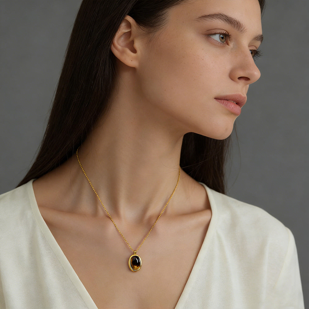 Oval Glow Pendant Necklace