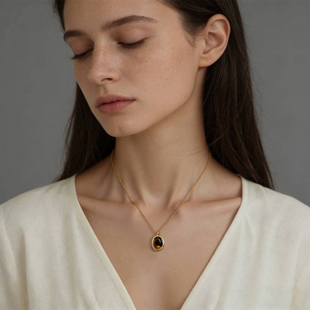 Oval Glow Pendant Necklace