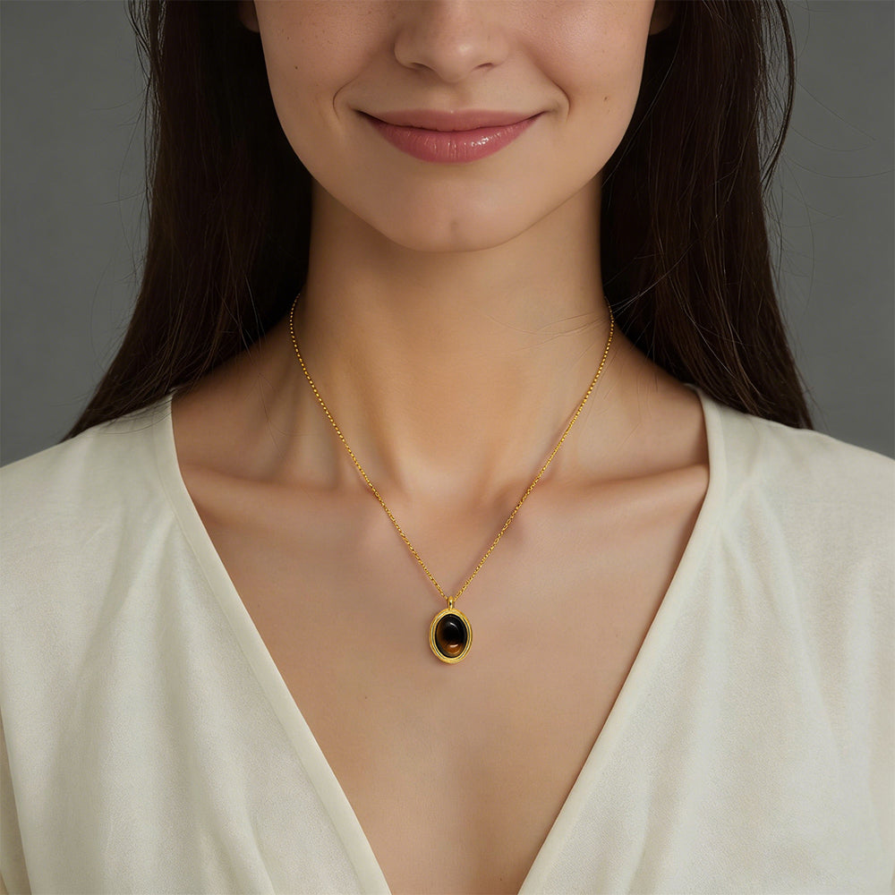 Oval Glow Pendant Necklace