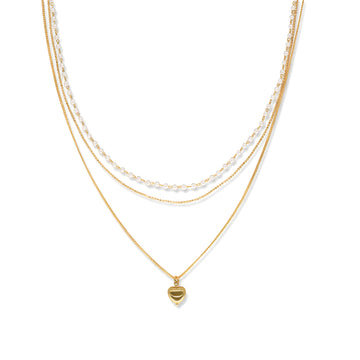 Layered Heart Pendant Necklace