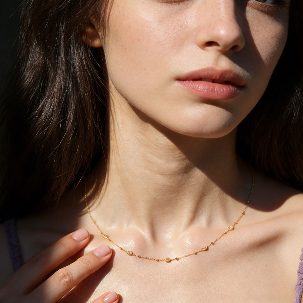 Sparkle Droplet Choker Necklace