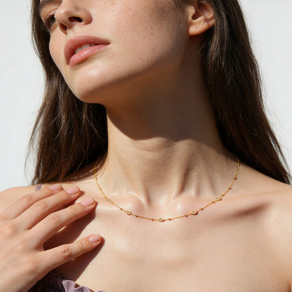 Sparkle Droplet Choker Necklace