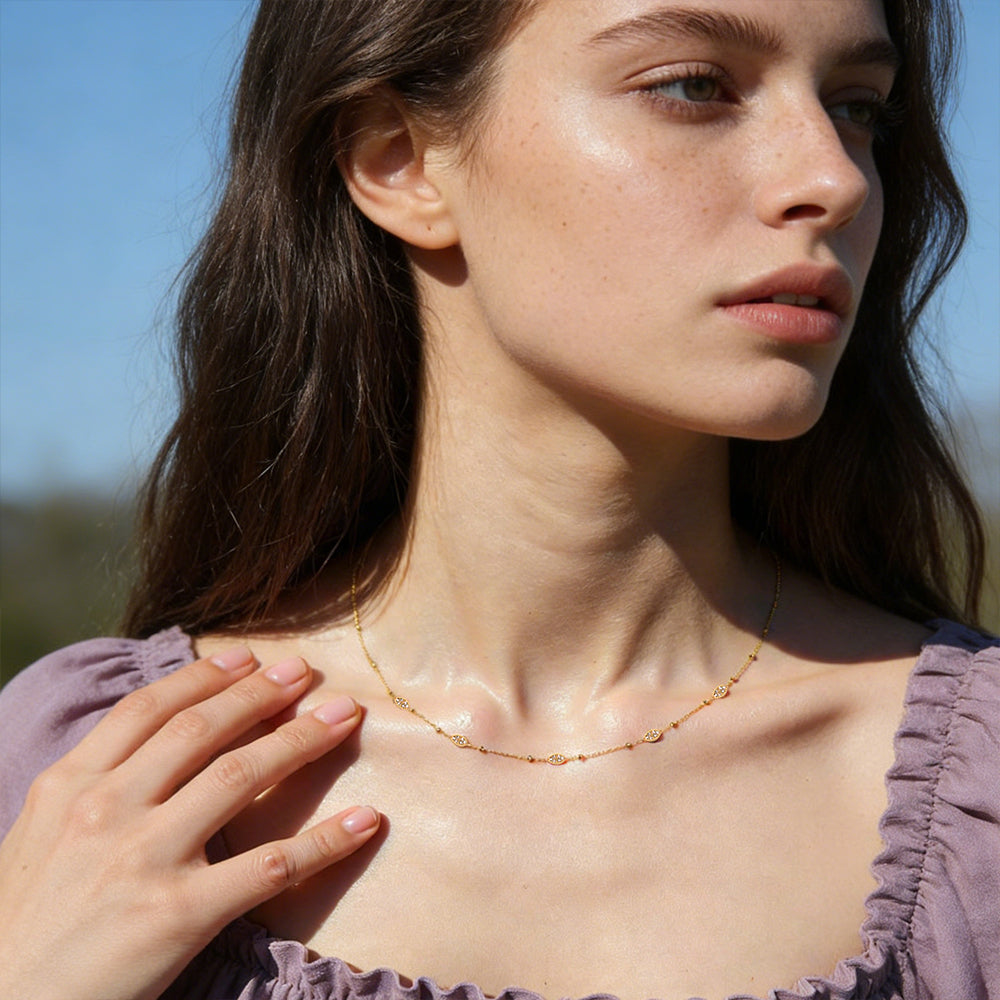 Sparkle Droplet Choker Necklace