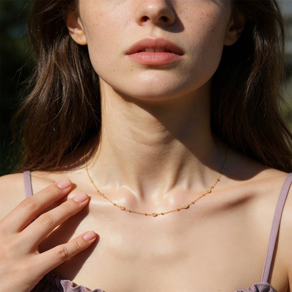 Sparkle Droplet Choker Necklace