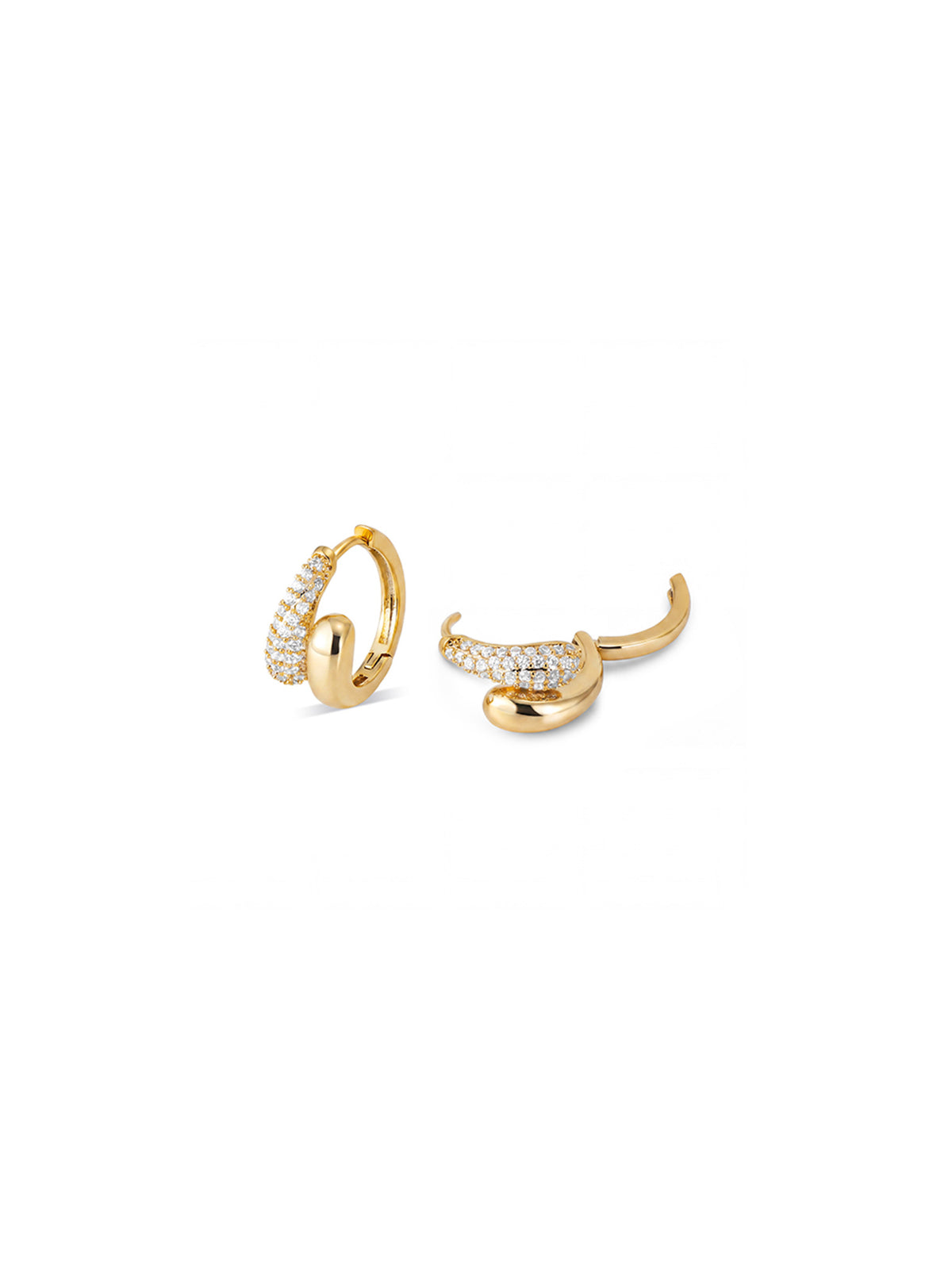 Asymmetrical Pave C-Hoop Earrings