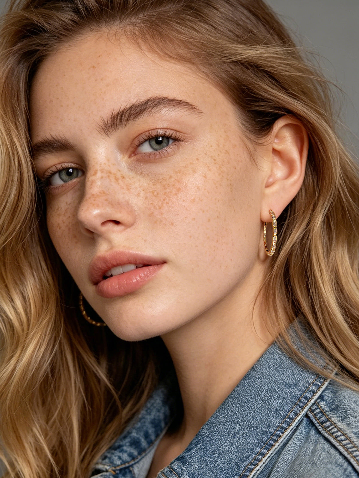 Baguette CZ Hoop Earrings