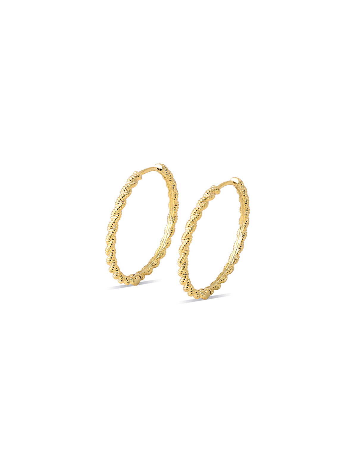 Beaded Textured Hoop Earrings