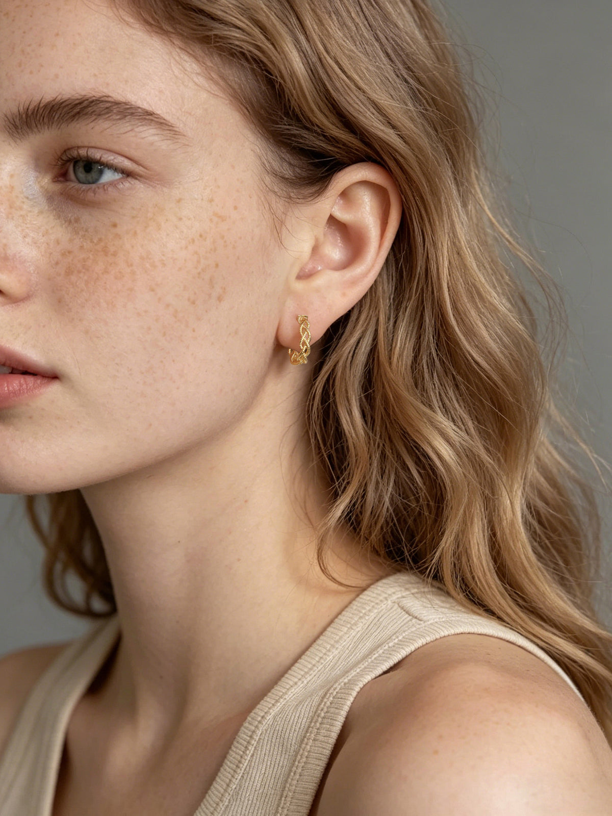 Braided Textured Hoop Earrings