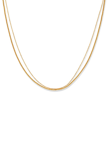 Double-Layered Choker Necklace in gold, on a white background, front view