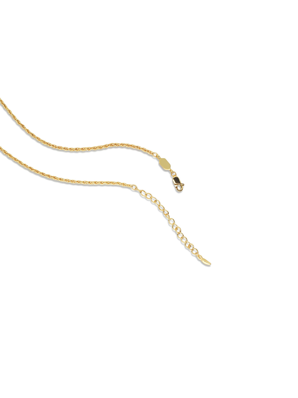 Emerald Heart Pendant Necklace in gold with a green heart, on a white background, clasp and extender detail