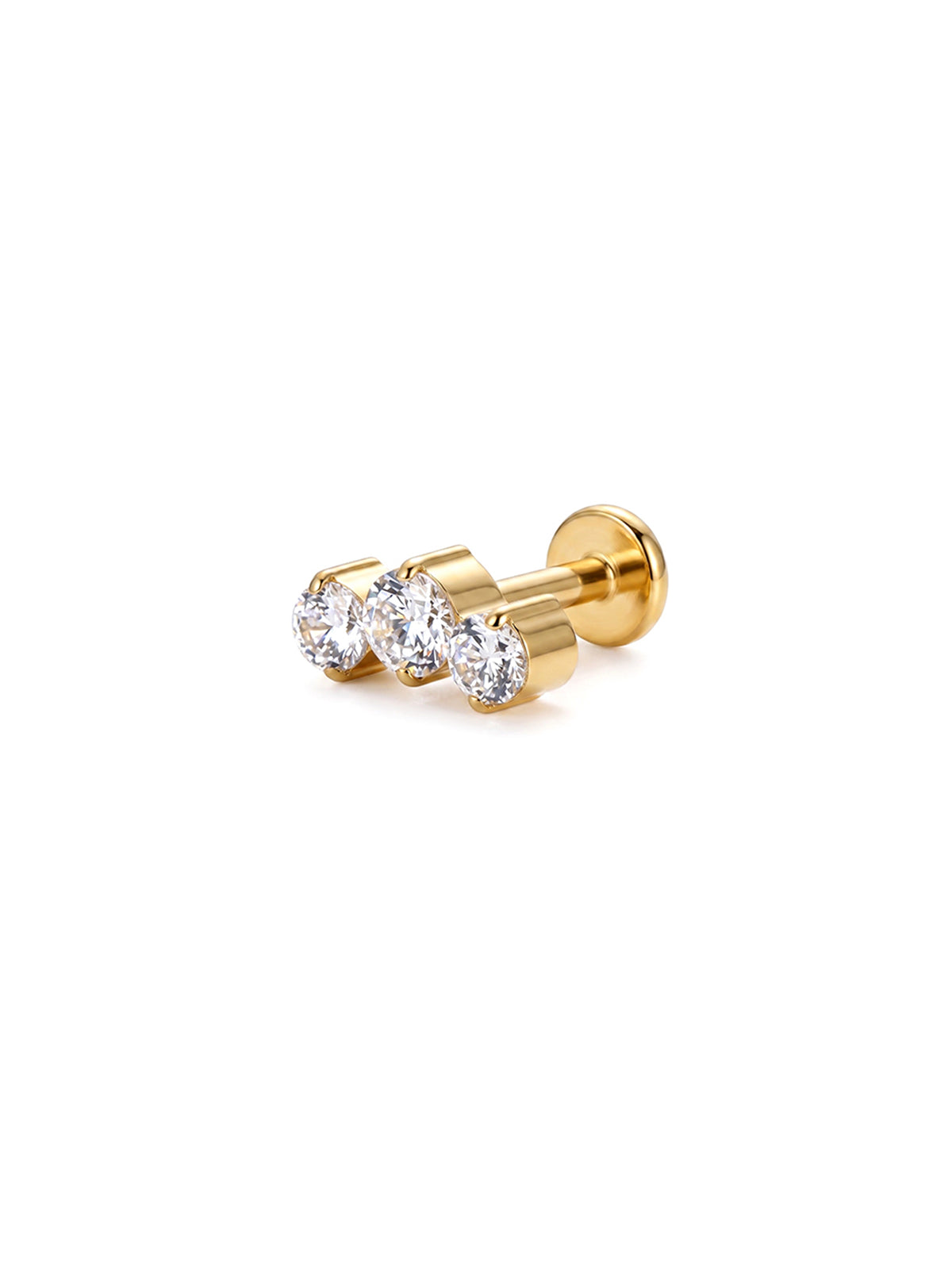 Gradual Triple Crystal Stud Earrings – Image 6