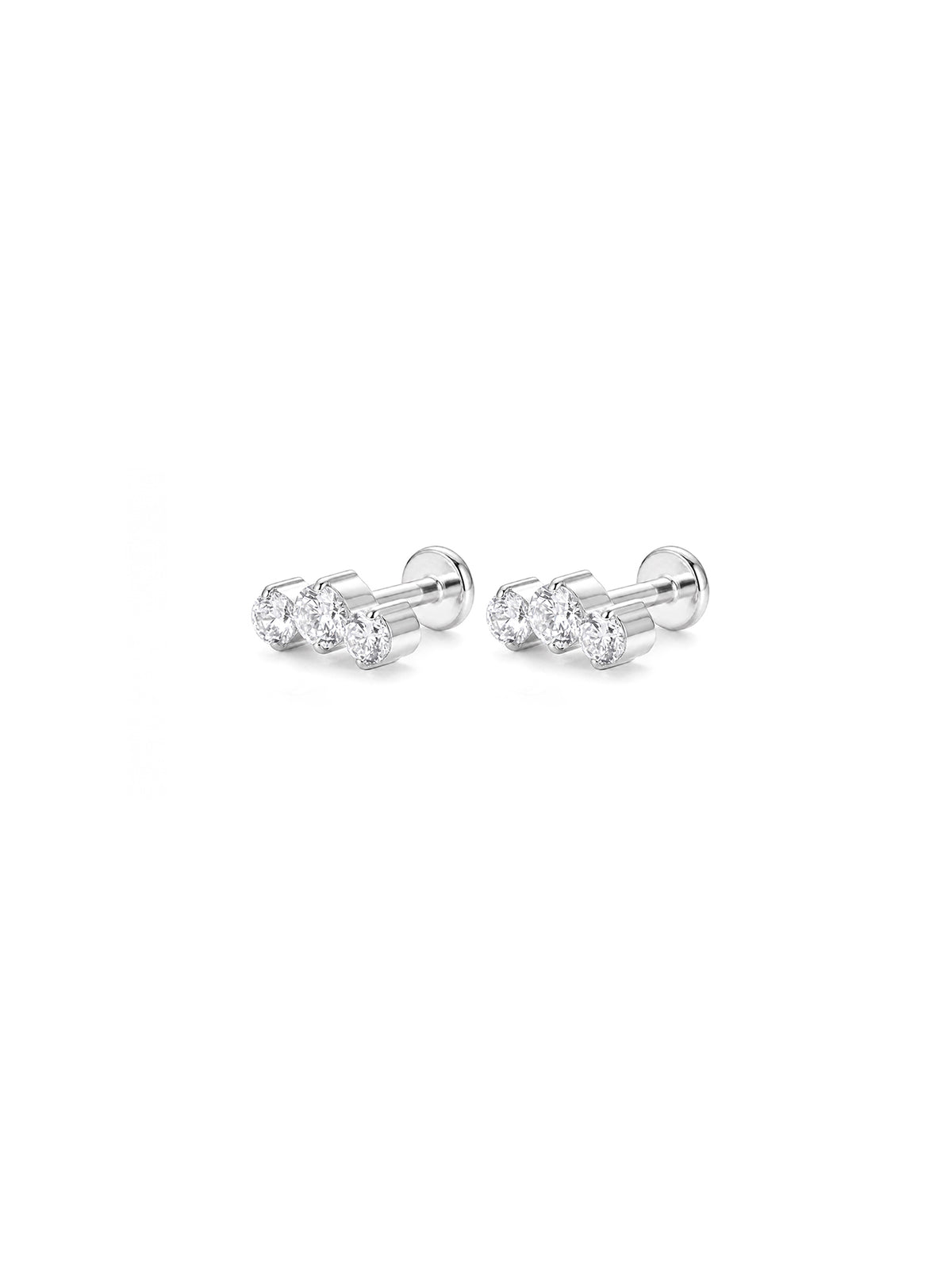 Gradual Triple Crystal Stud Earrings