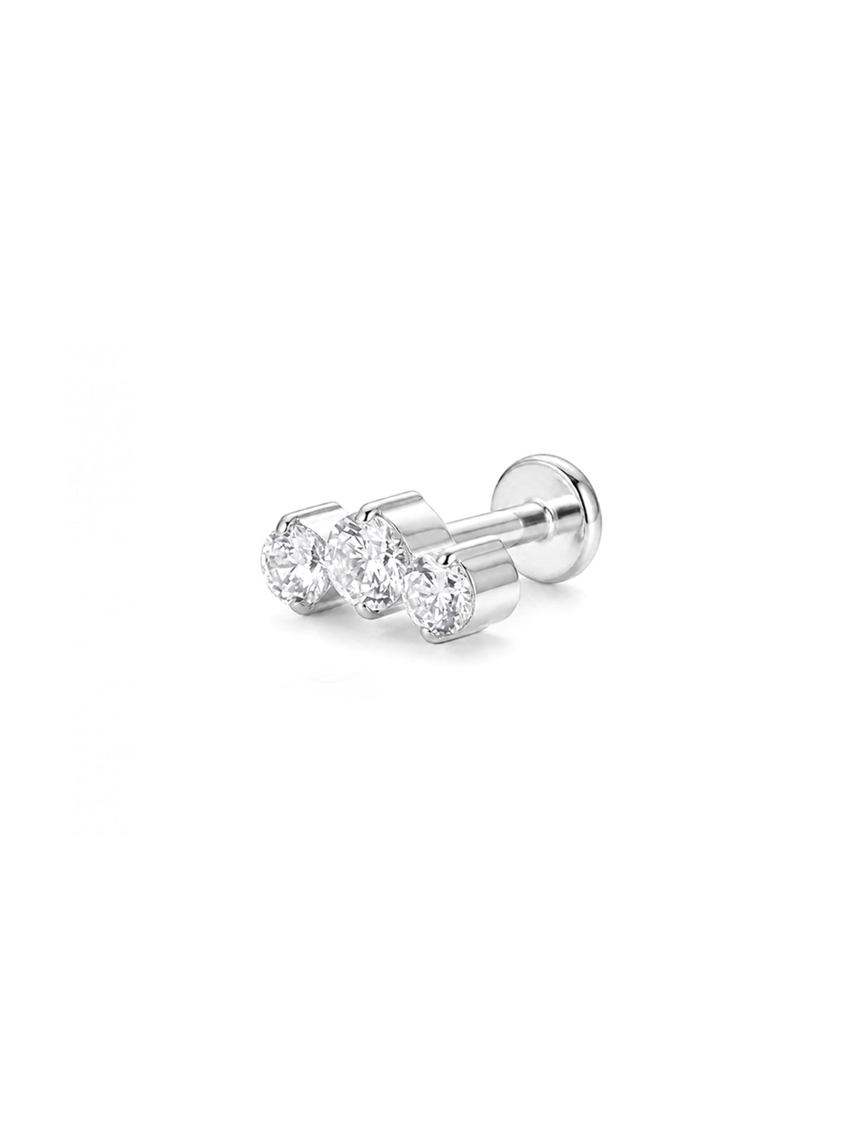Gradual Triple Crystal Stud Earrings – Image 7