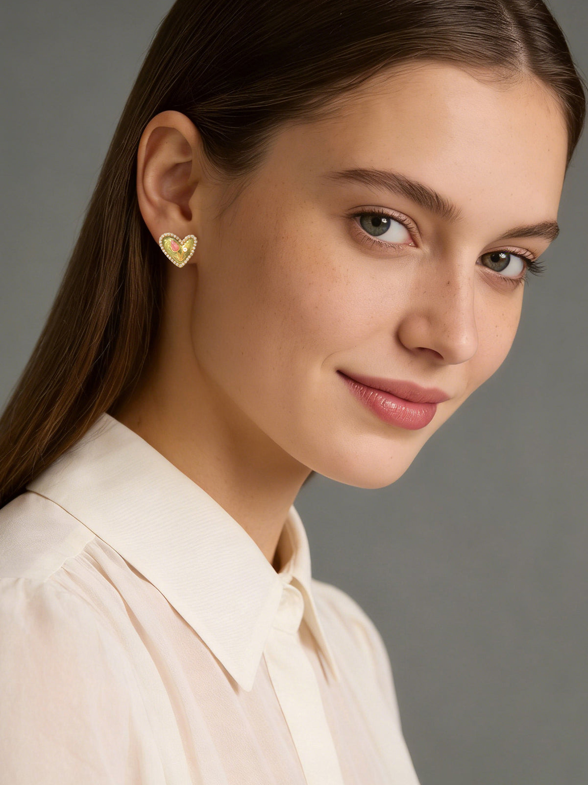 Heart Bloom Stud Earrings