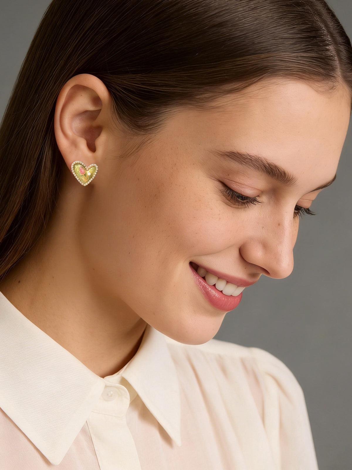 Heart Bloom Stud Earrings