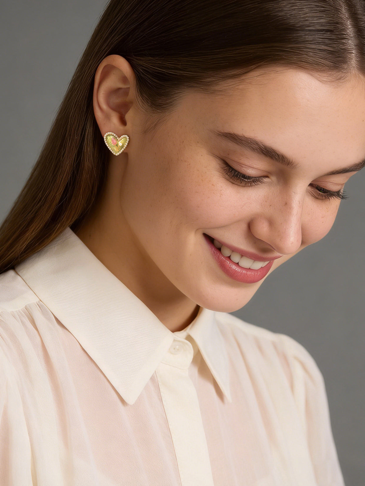 Heart Bloom Stud Earrings