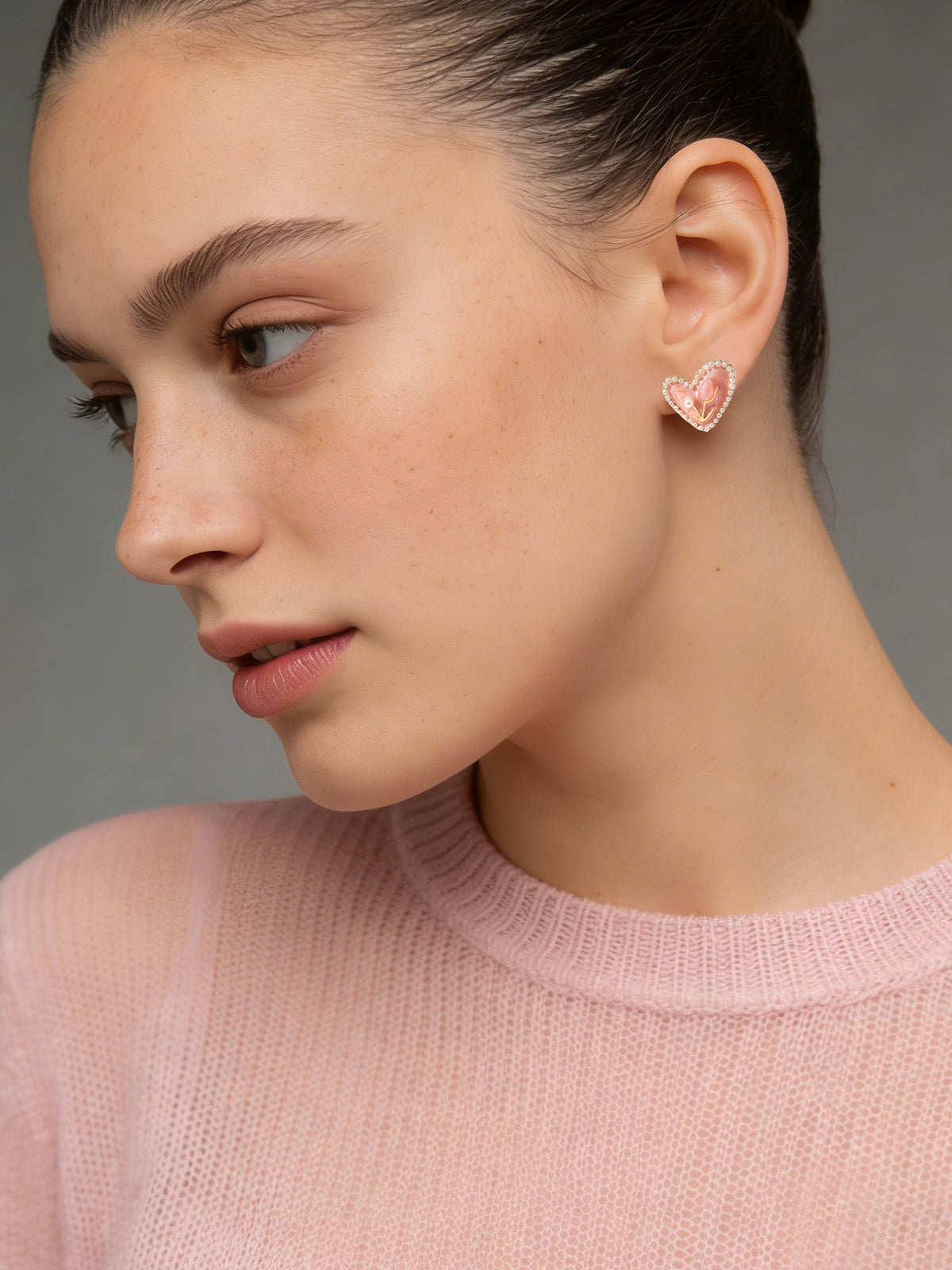 Heart Bloom Stud Earrings