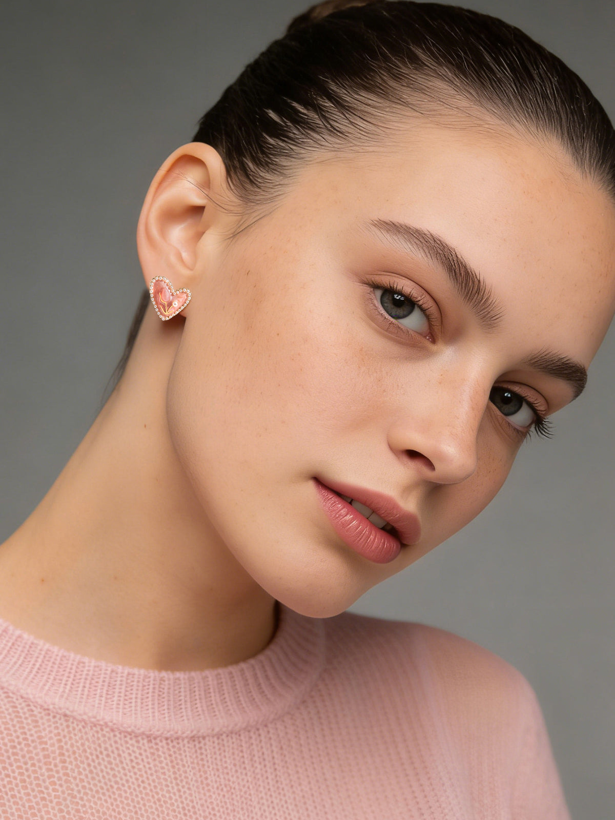 Heart Bloom Stud Earrings