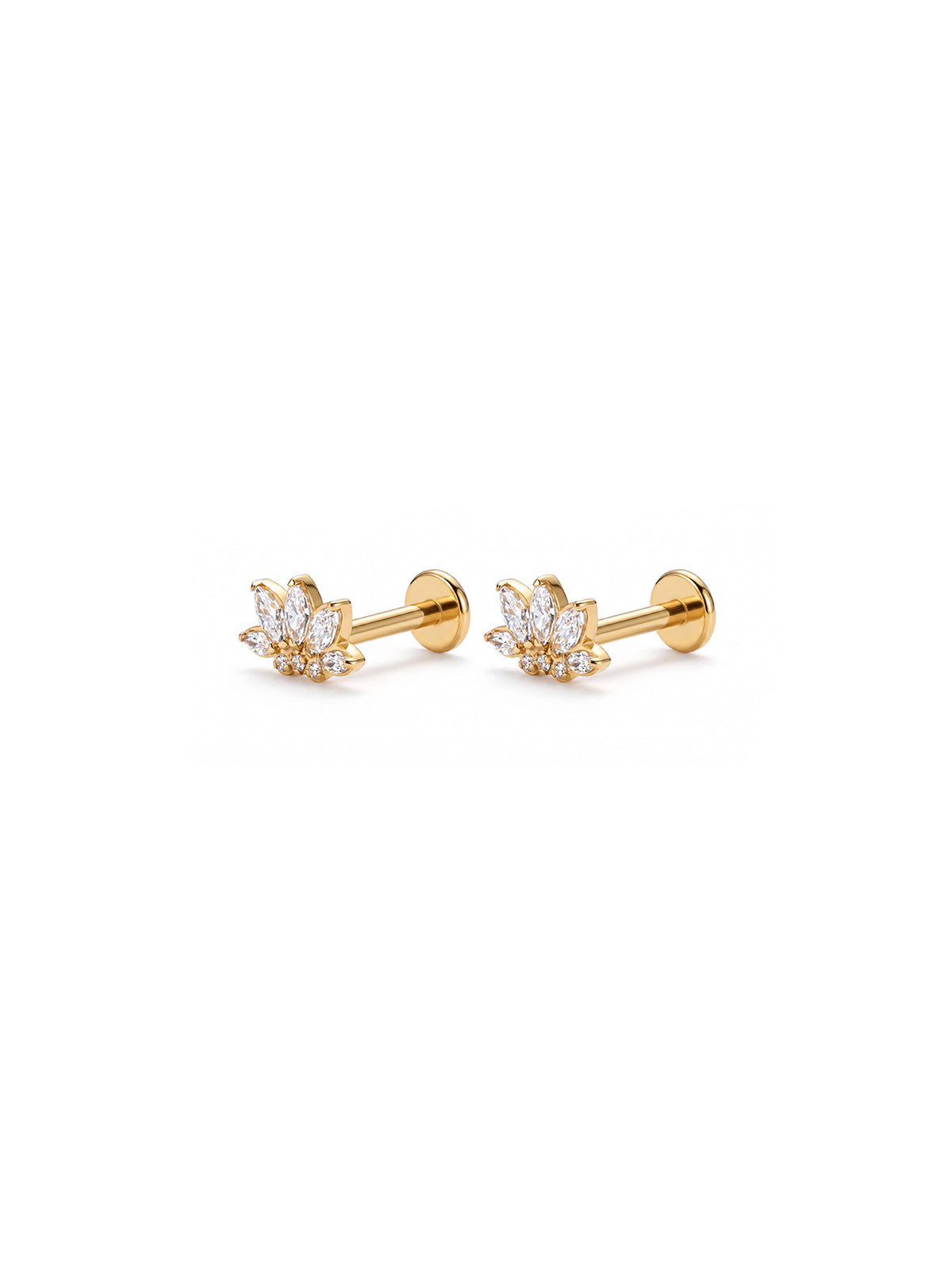 Lotus Layered Petal Stud Earrings