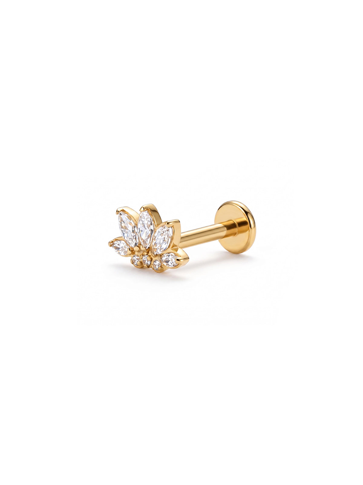 Lotus Layered Petal Stud Earrings – Image 6