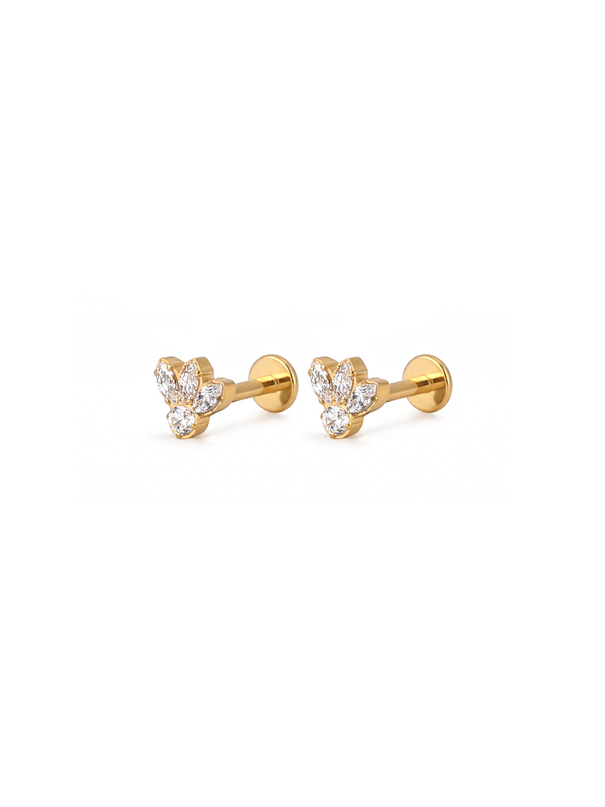 Marquise Four-Petal Stud Earrings