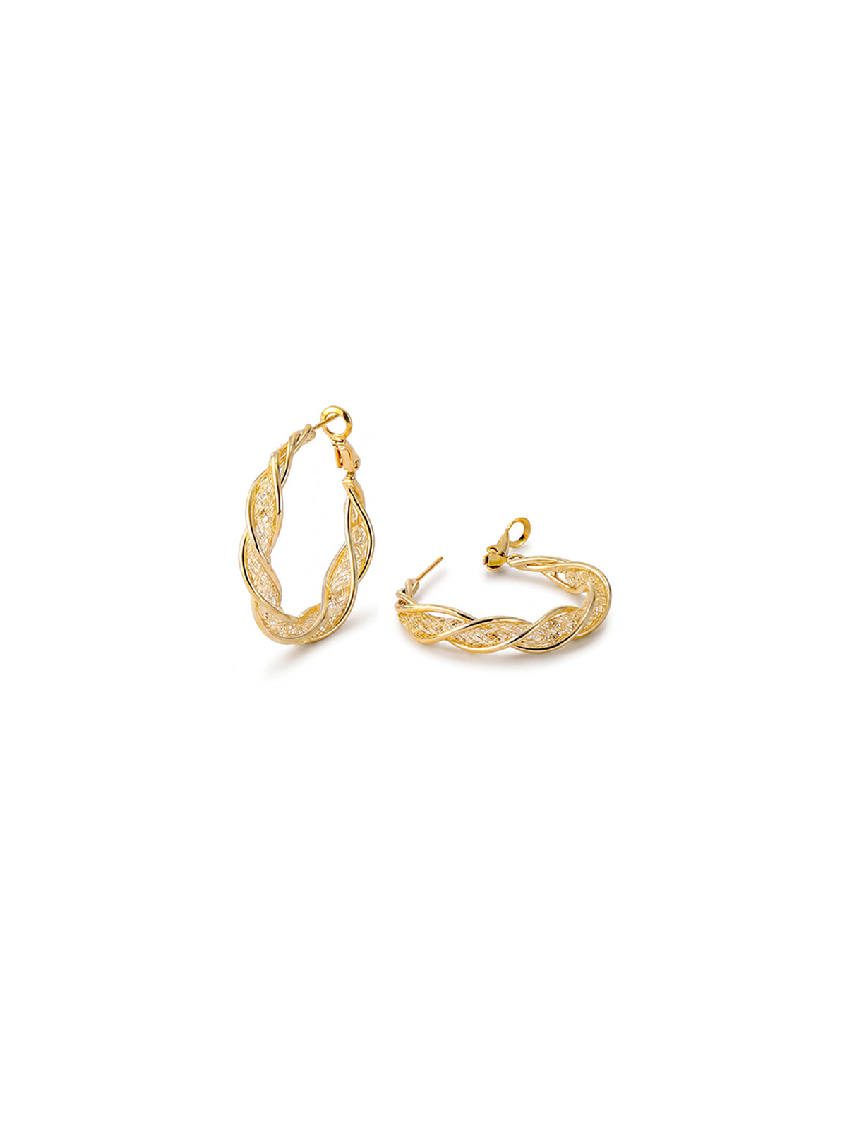 Mesh Twist Hoop Earrings