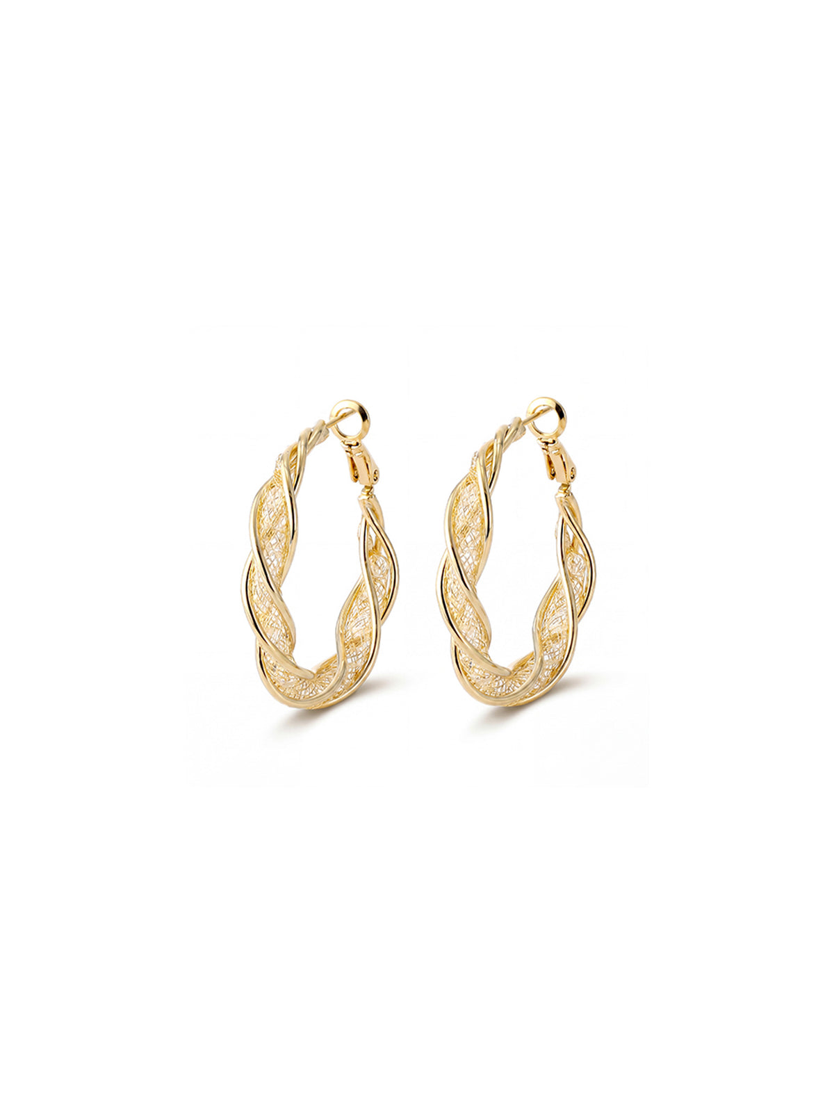 Mesh Twist Hoop Earrings
