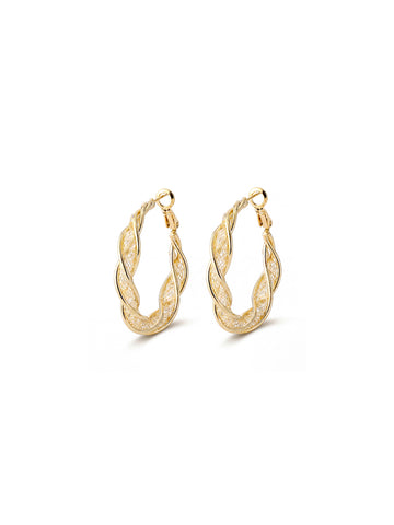 Mesh Twist Hoop Earrings