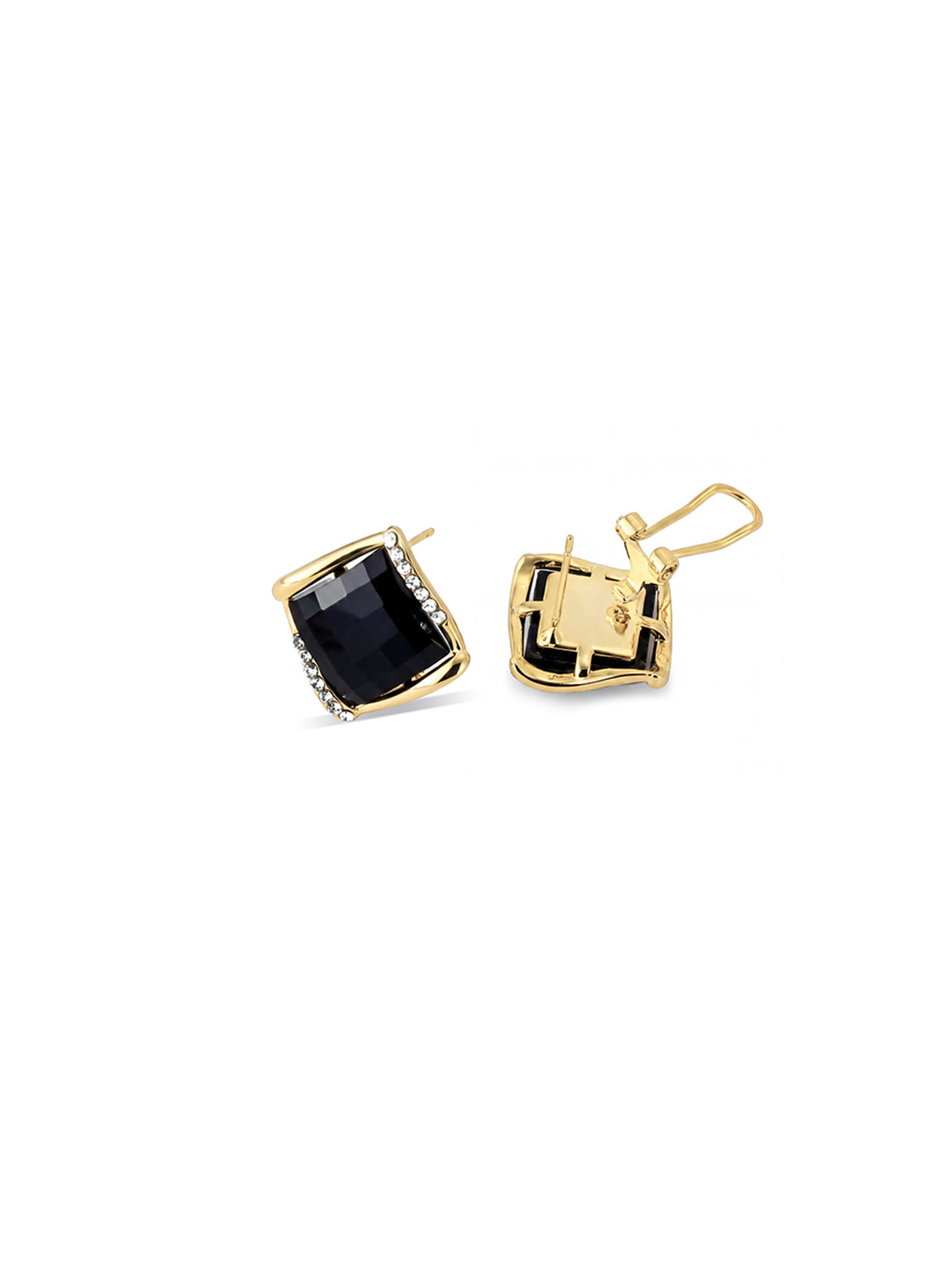 Midnight Black Square Stud Earrings