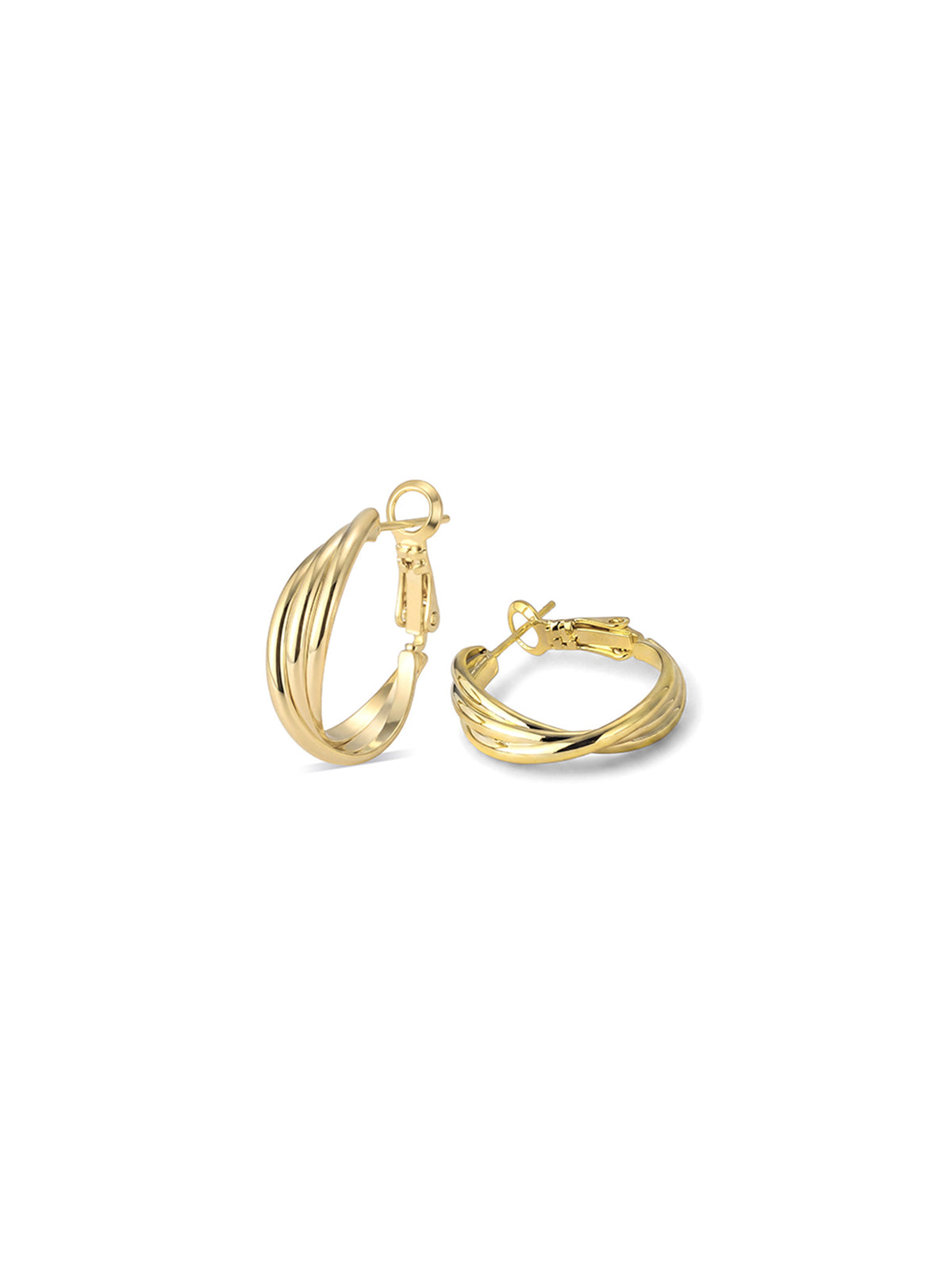 Multi-Twist Layered Hoop Earrings