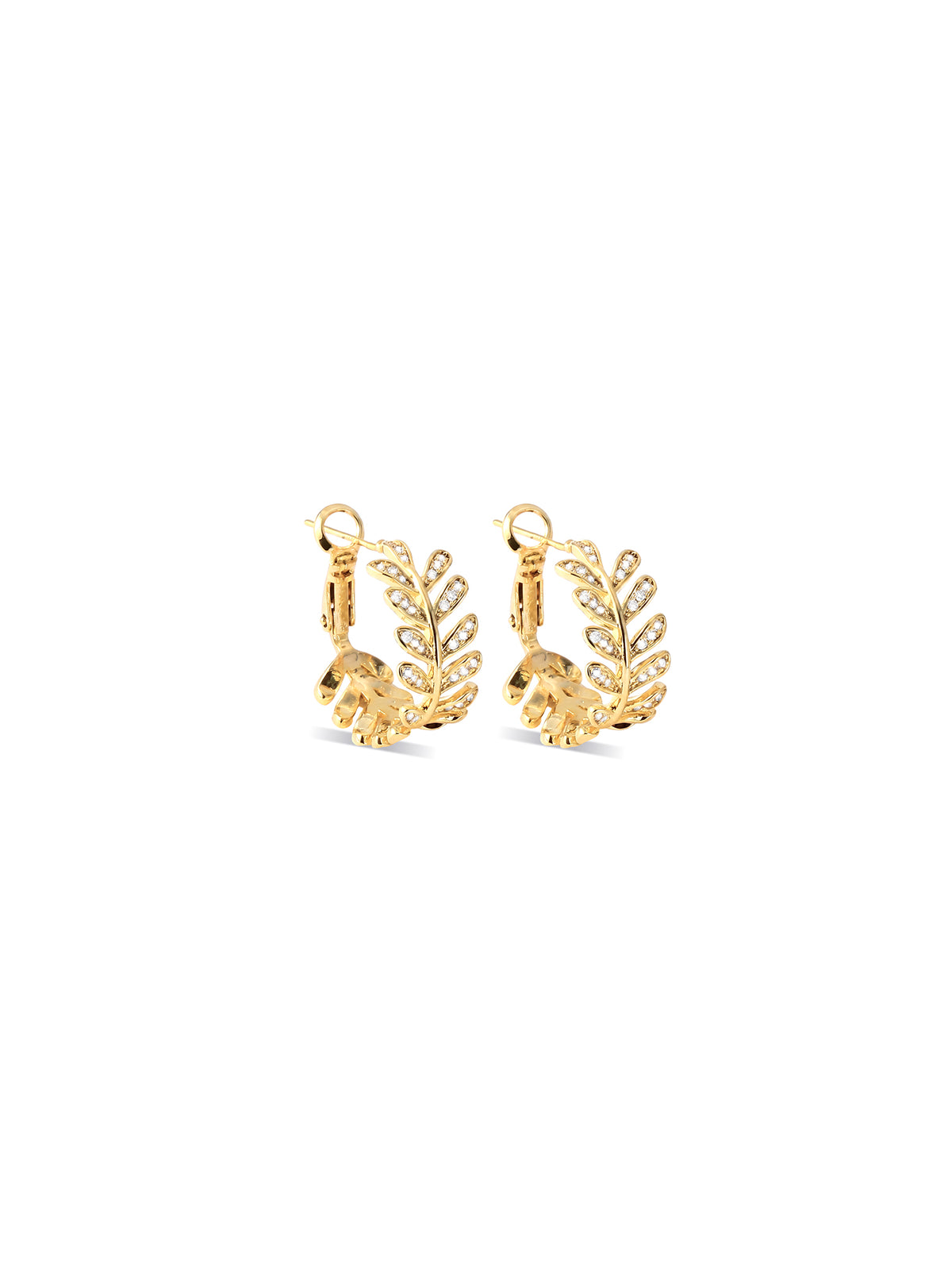 Olive Branch Crystal Hoop Earrings