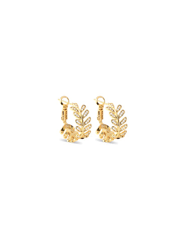 Olive Branch Crystal Hoop Earrings