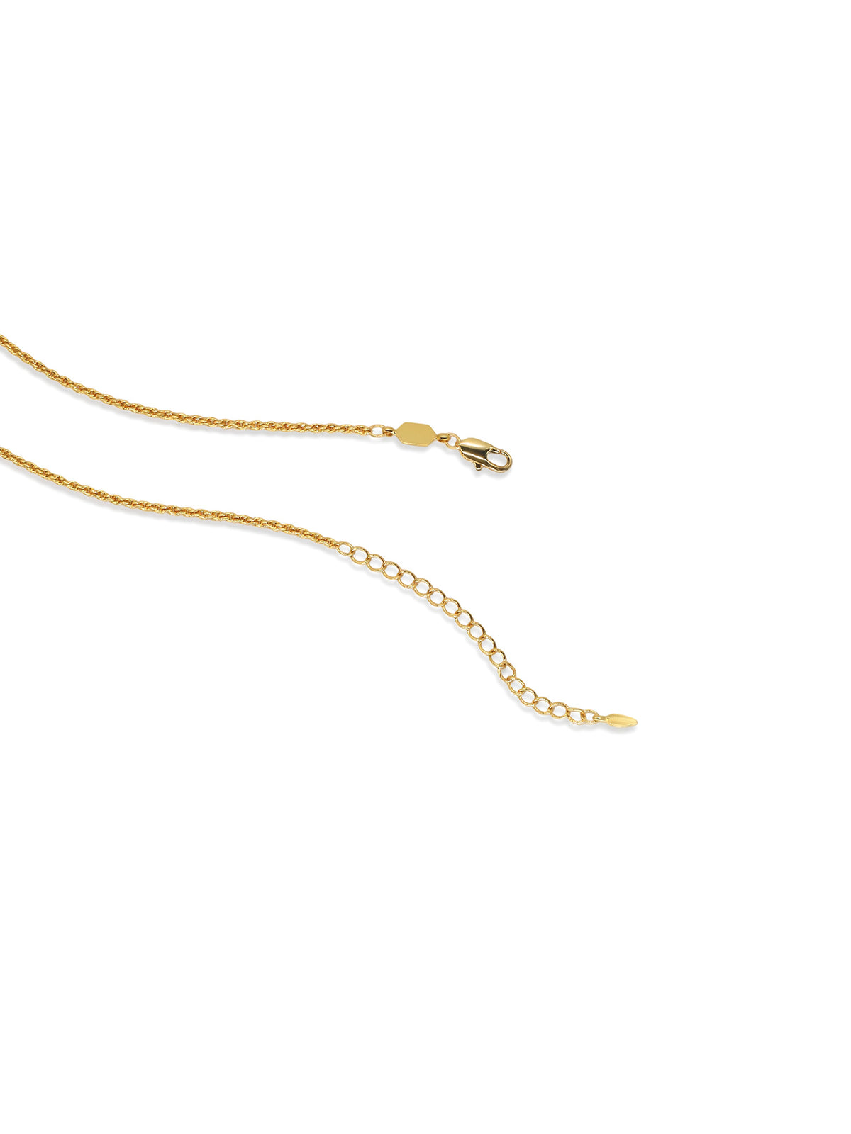 Oval Glow Pendant Necklace in gold with a brown stone, on a white background, clasp and extender detail