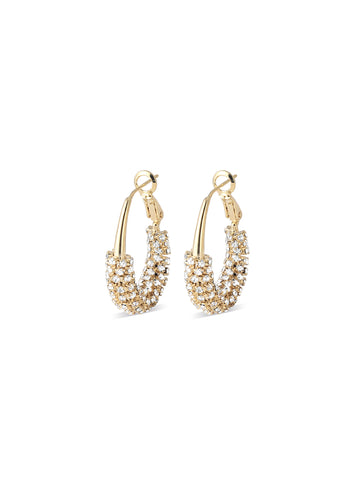 Pave Crystal Half Hoop Earrings