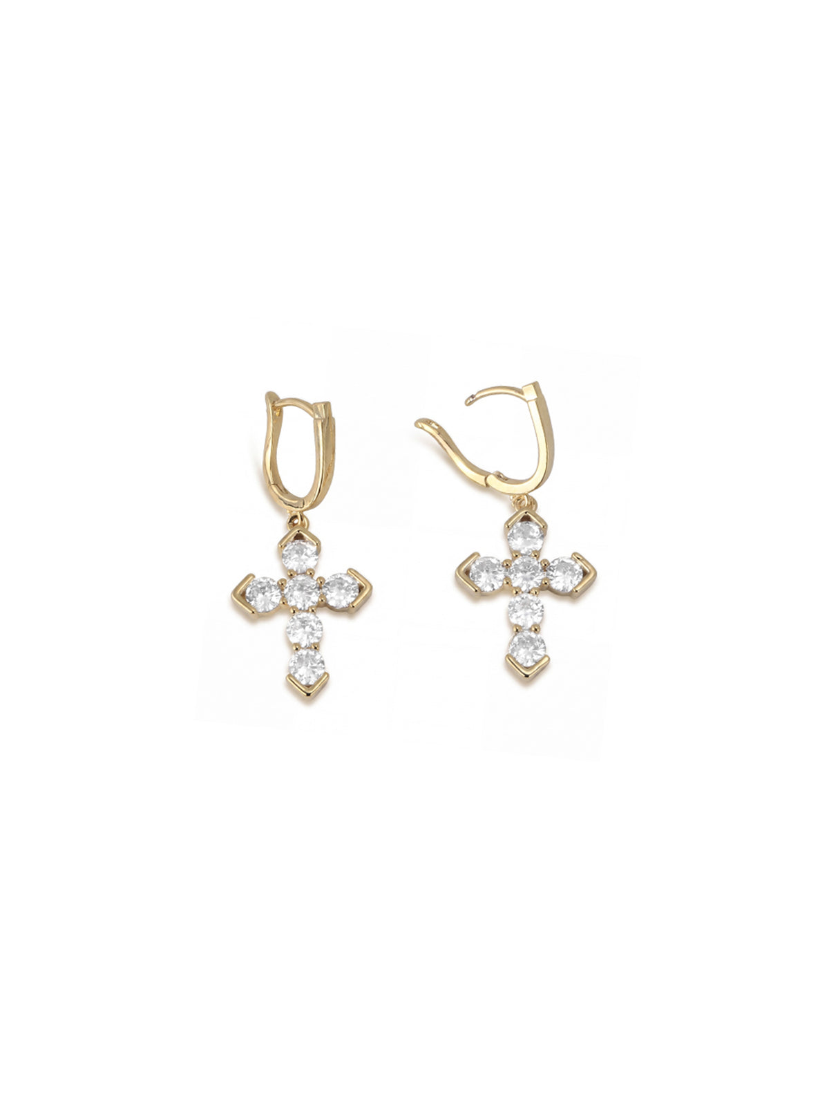 Starlight Cross Geometric Drop Earrings