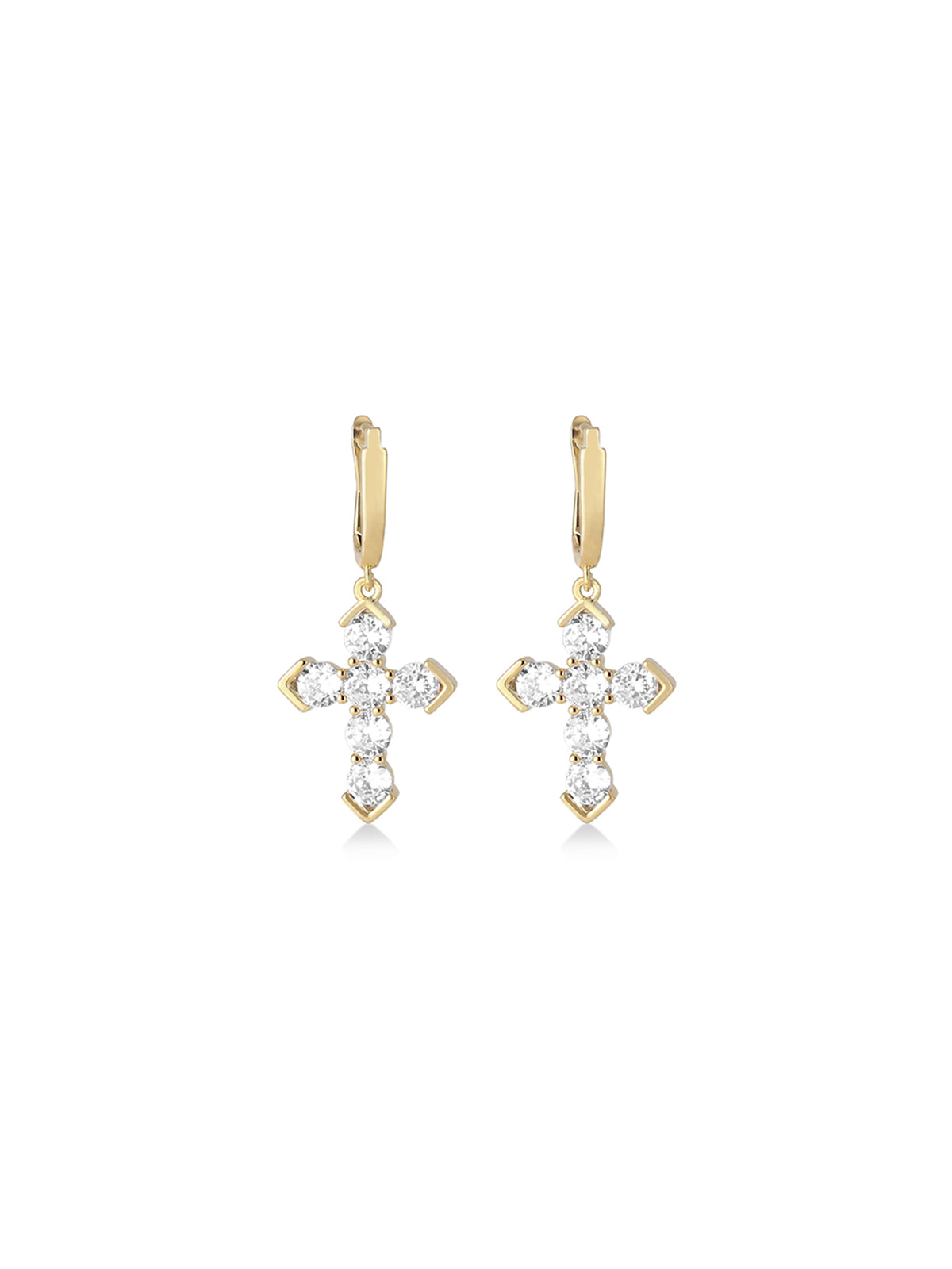 Starlight Cross Geometric Drop Earrings
