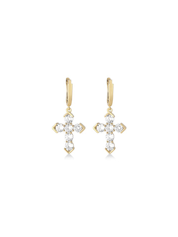Starlight Cross Geometric Drop Earrings