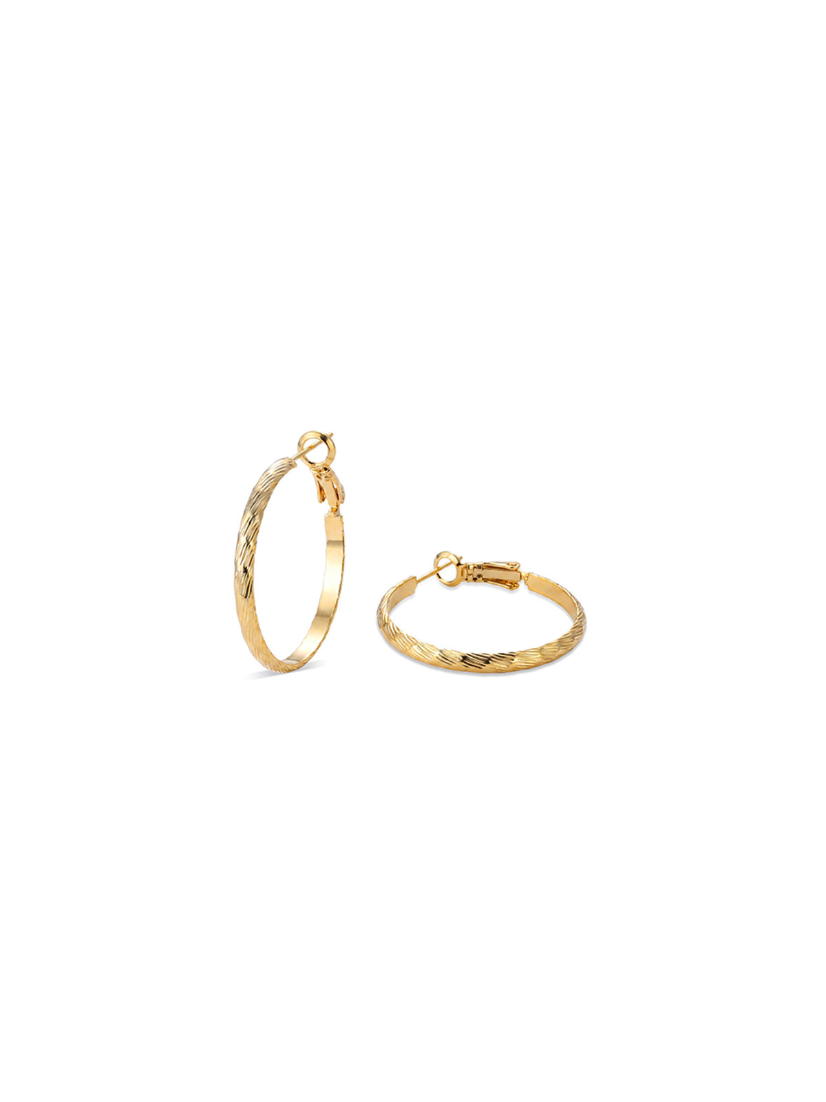 Textured Thin Hoop Earrings
