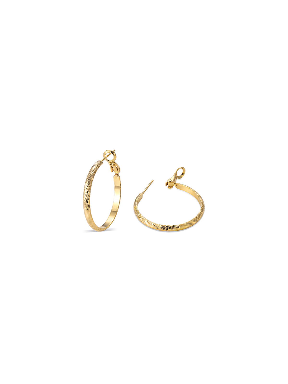 Textured Thin Hoop Earrings