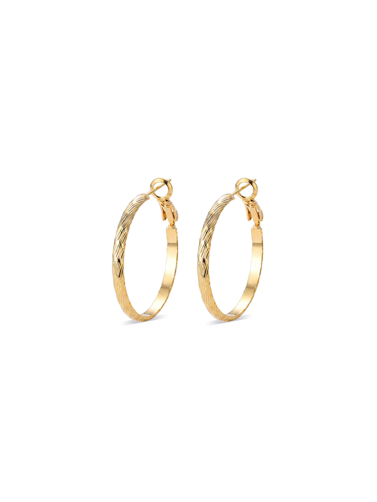 Textured Thin Hoop Earrings
